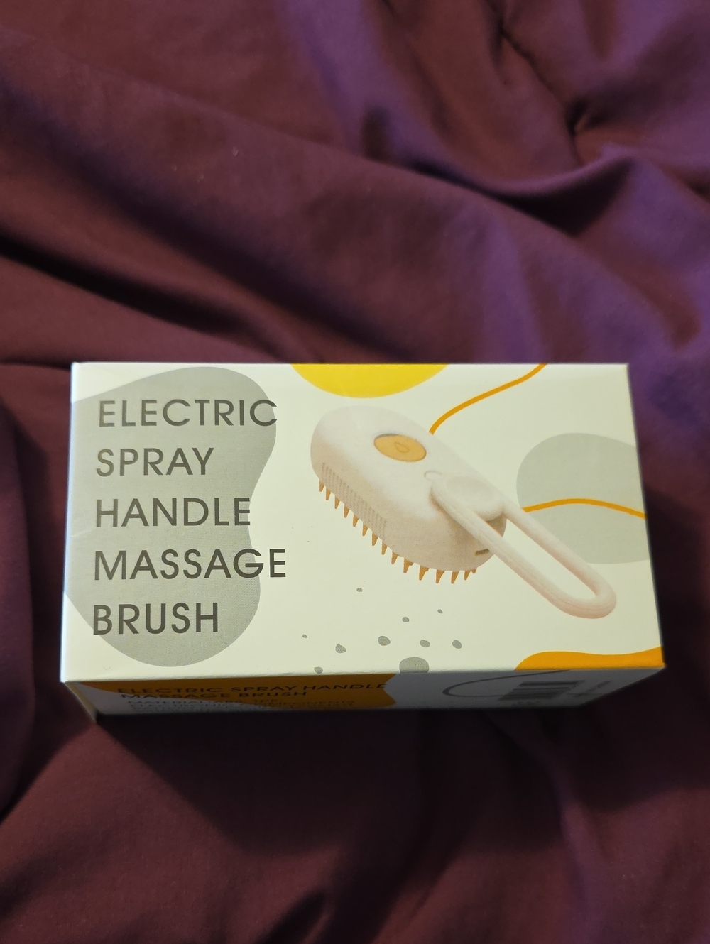 Electric Spray Handle Massage Brush - White & Yellow